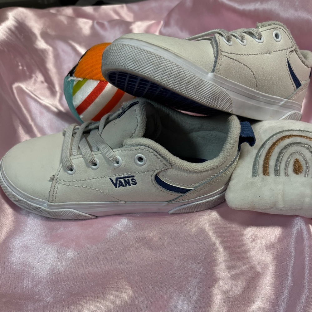 Vans Cream and Navy Sneakers